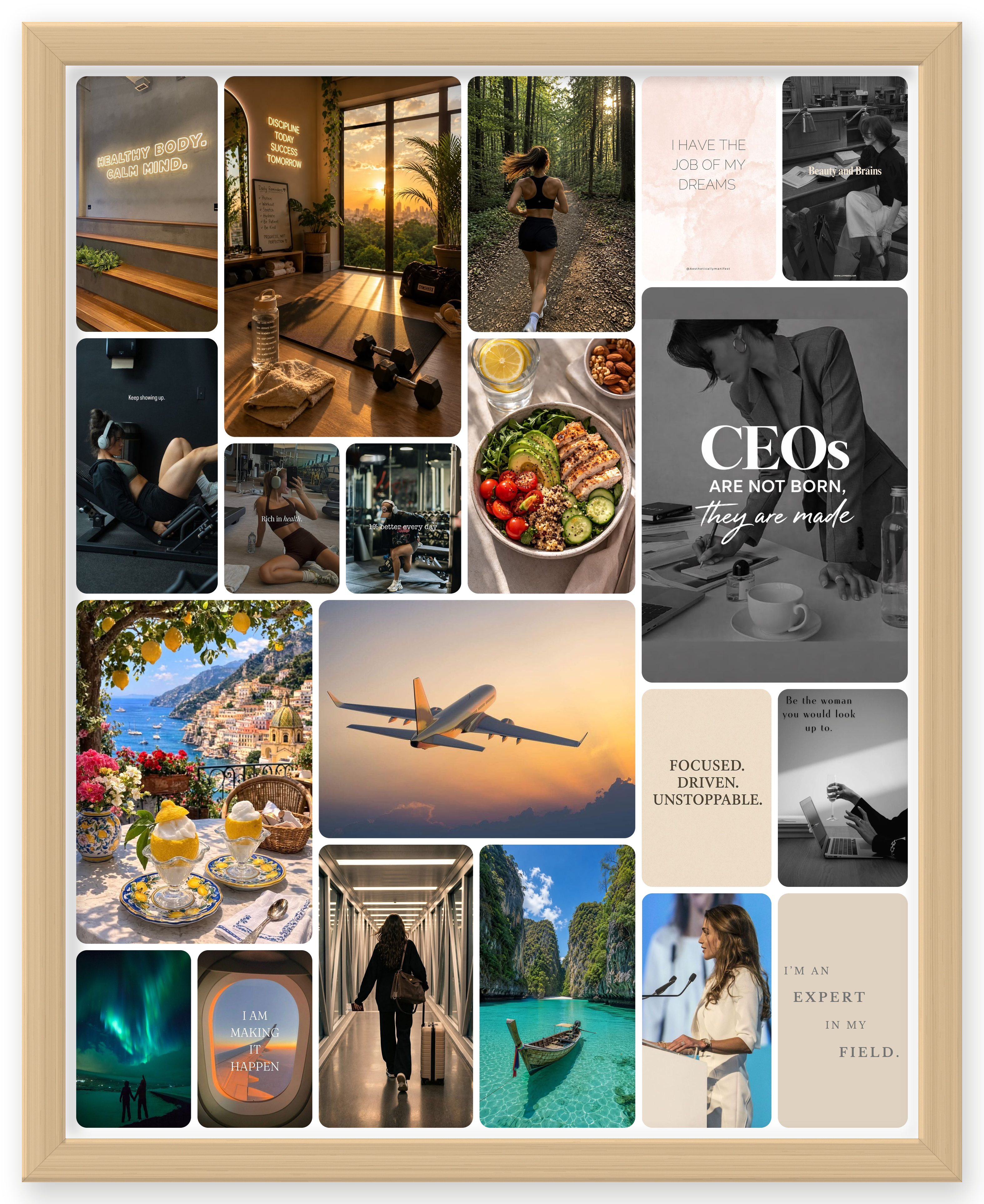Board 1 as a 40 by 50cm print in a natural oak frame, ready to hang